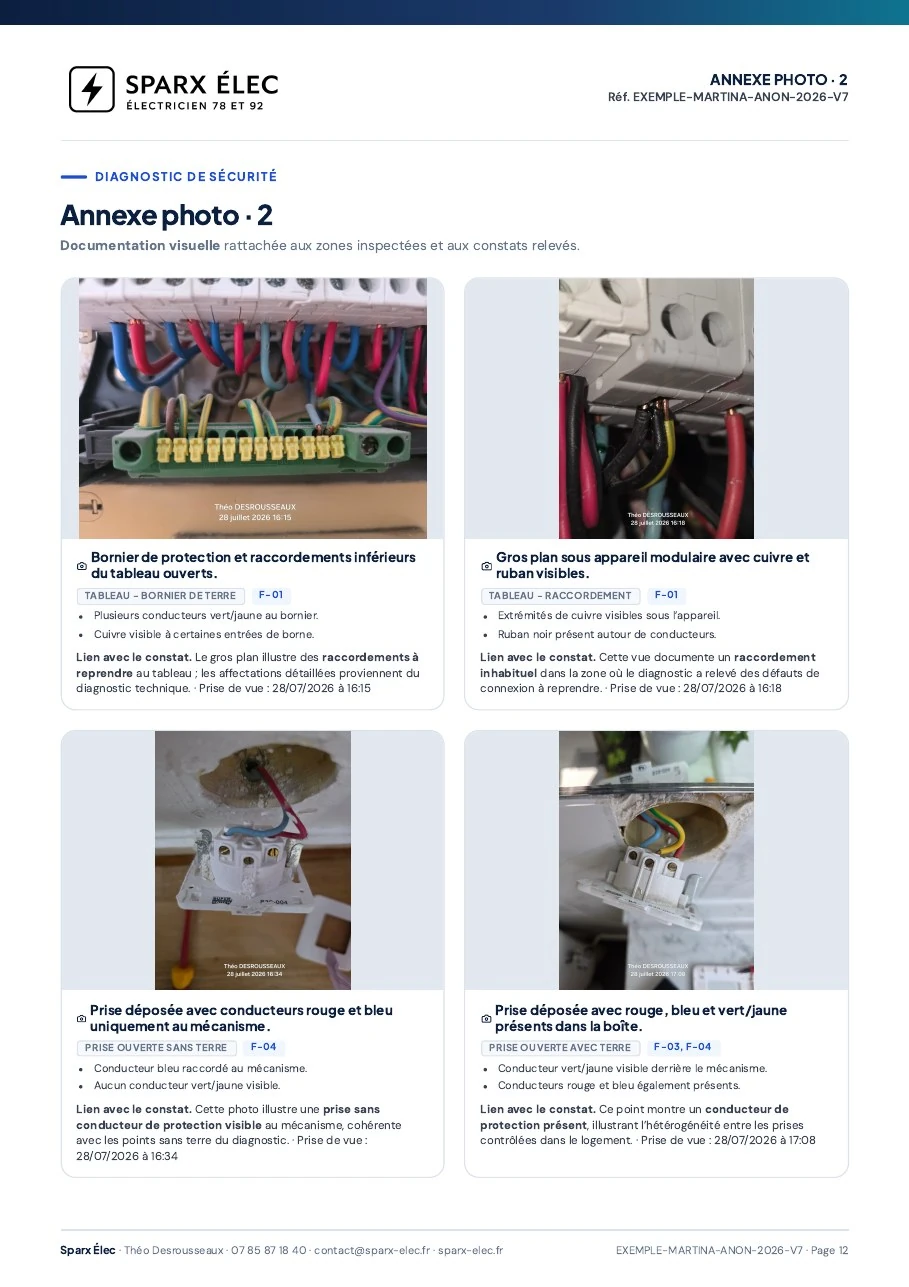 Rapport de diagnostic électrique, page 12 sur 14 : Annexe photographique 2 sur 3
