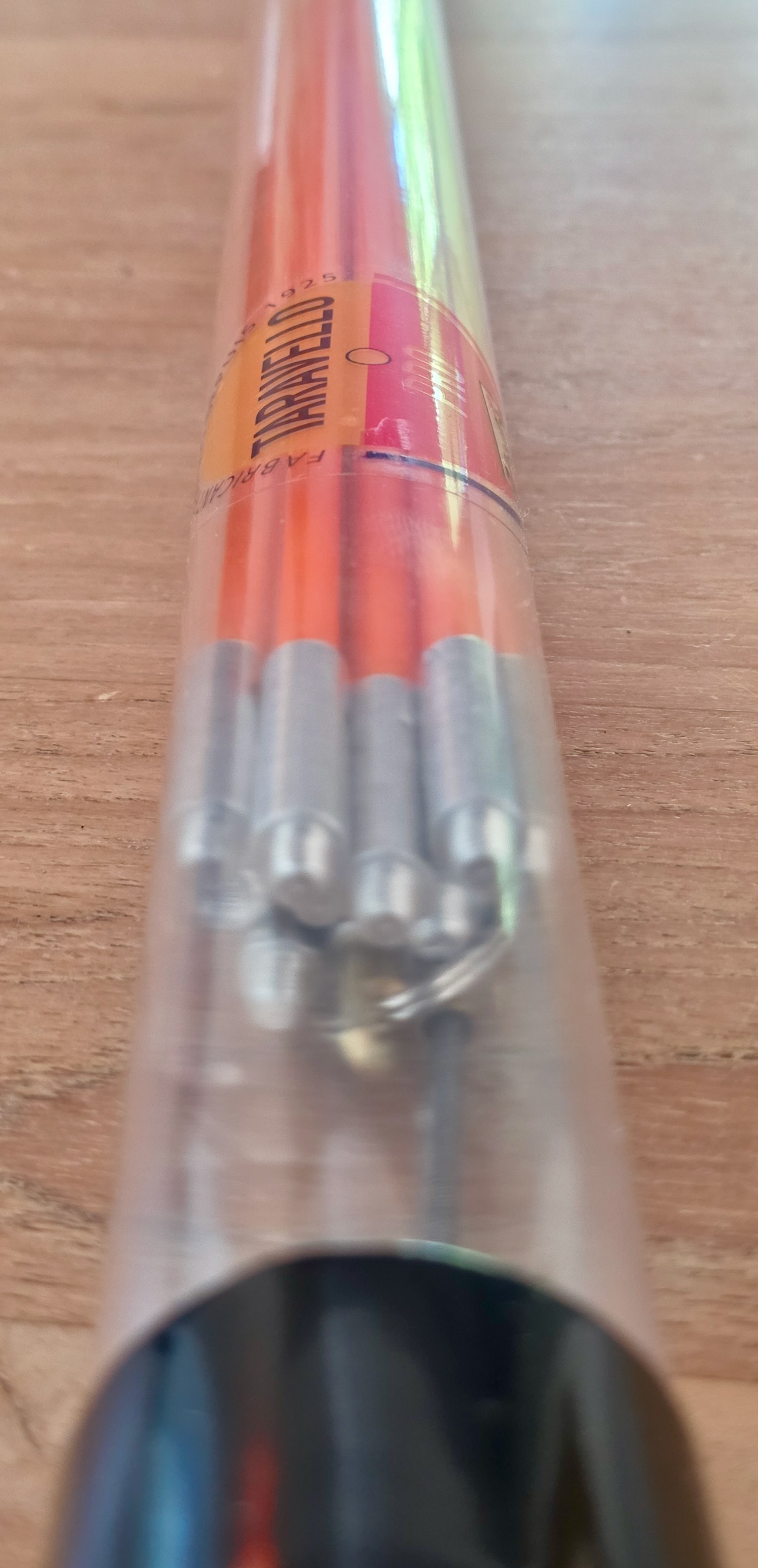 Taravello Pro kit 203 fibreglass cable rods with metal ends inside the transparent storage tube