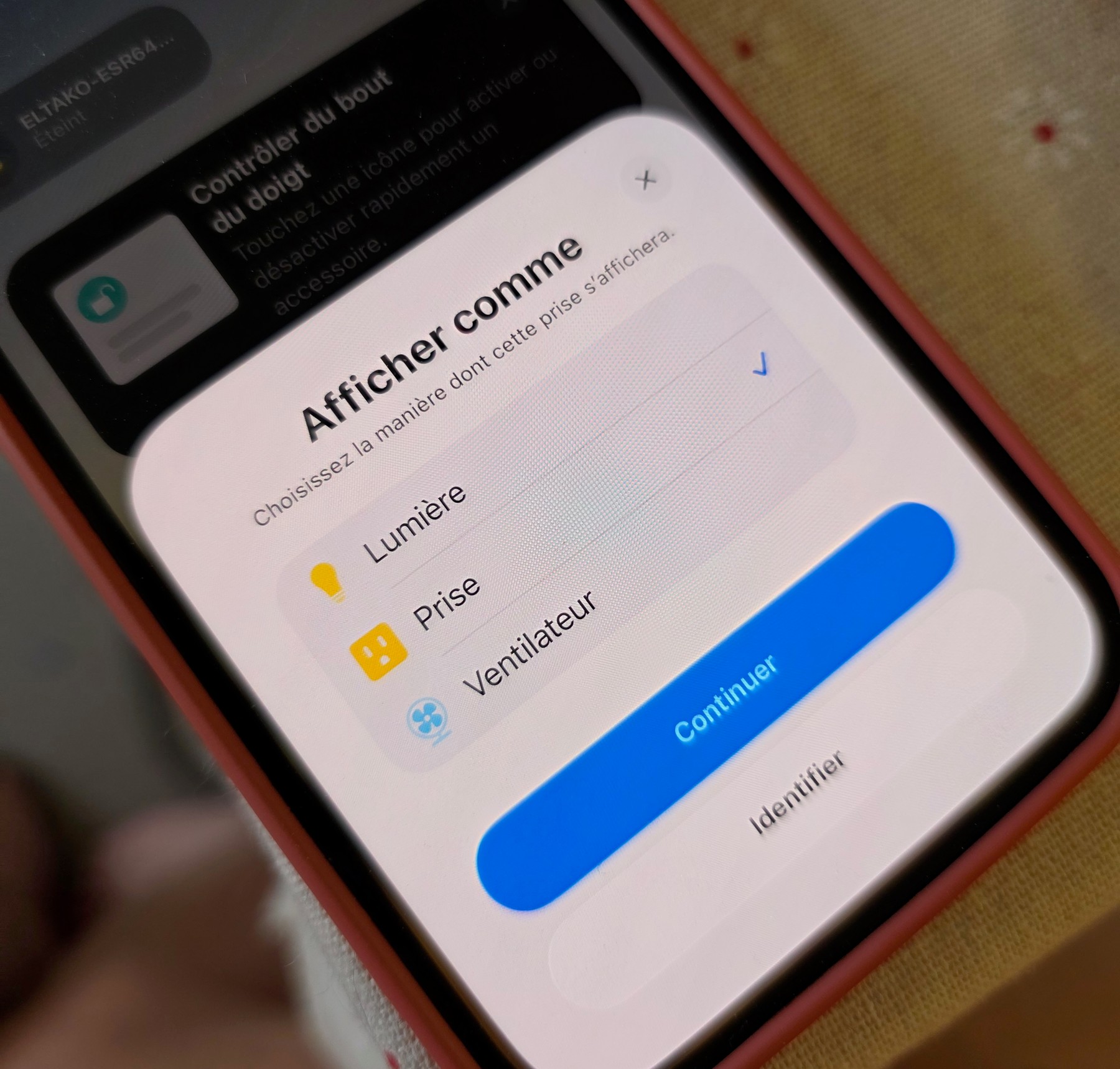 Emparejamiento Matter directo de un micromódulo Eltako en la aplicación Apple Casa