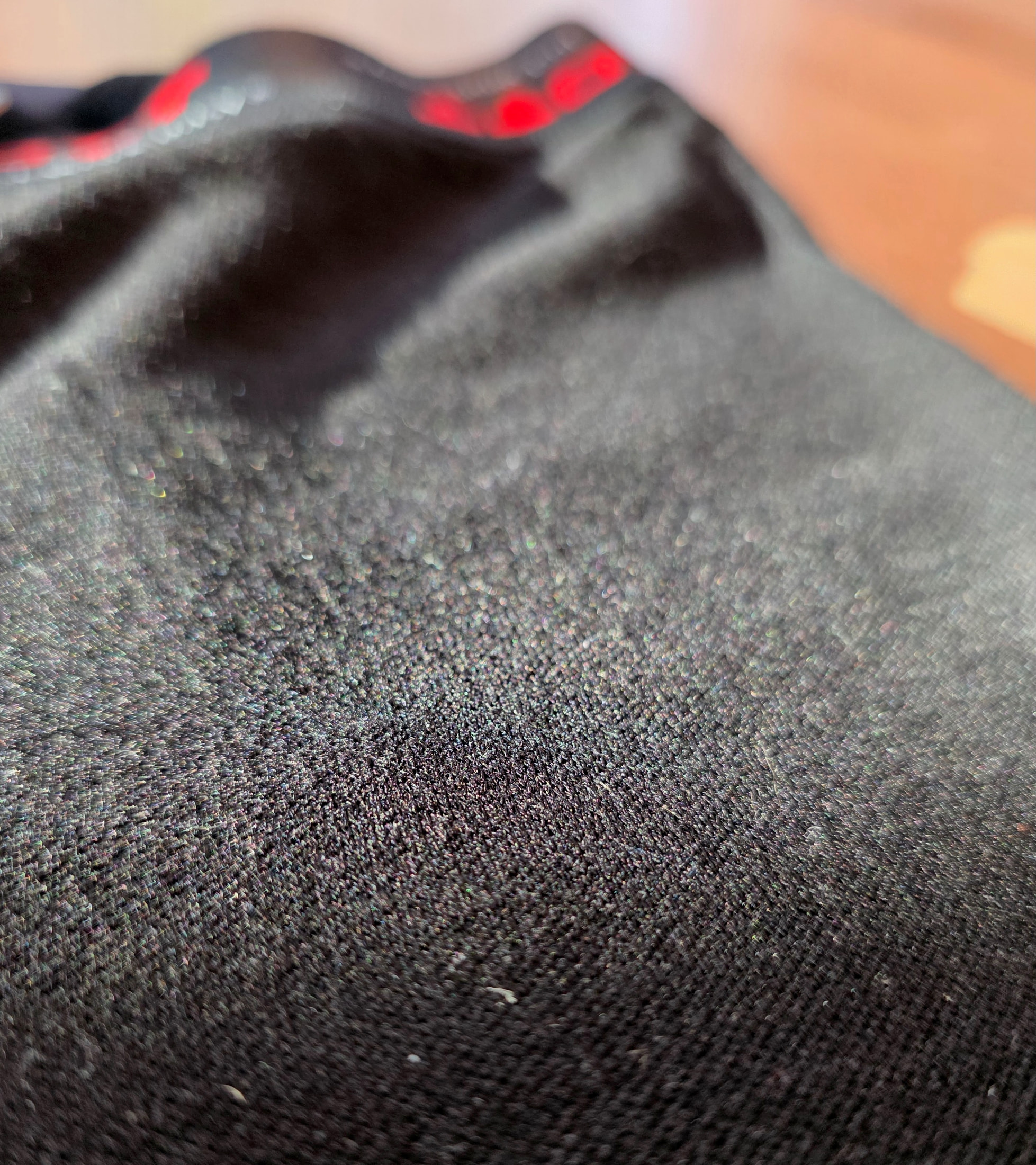 Macro della maglia tecnica fitta della calzamaglia termica Ilkott