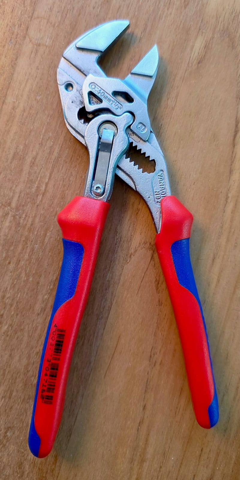 Llave-pinza Knipex 180 mm formato de bolsillo vista desde arriba, mordazas paralelas