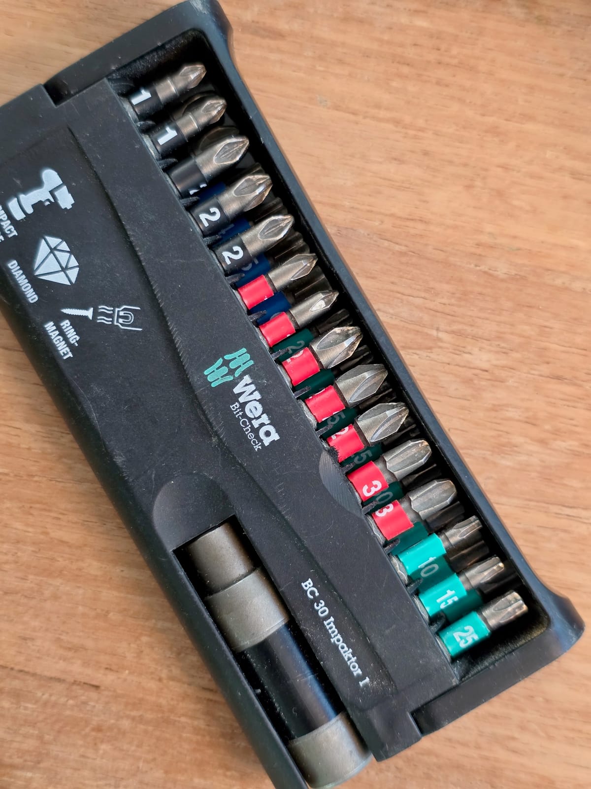 Closed Wera Bit-Check 30 Impaktor Diamond bit set box