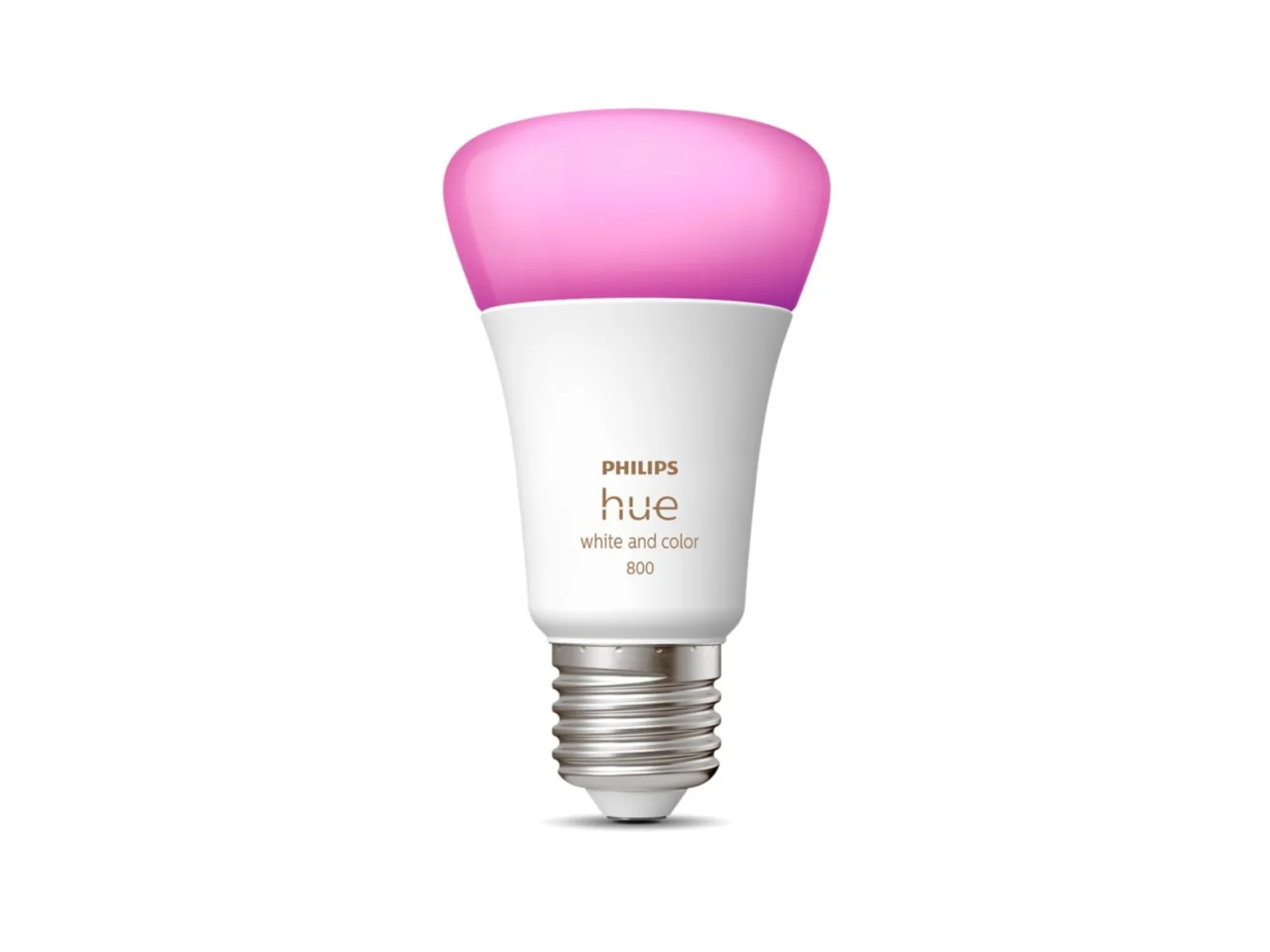 Ampoule LED A60 à verre dépoli avec culot métallique à vis sur fond clair