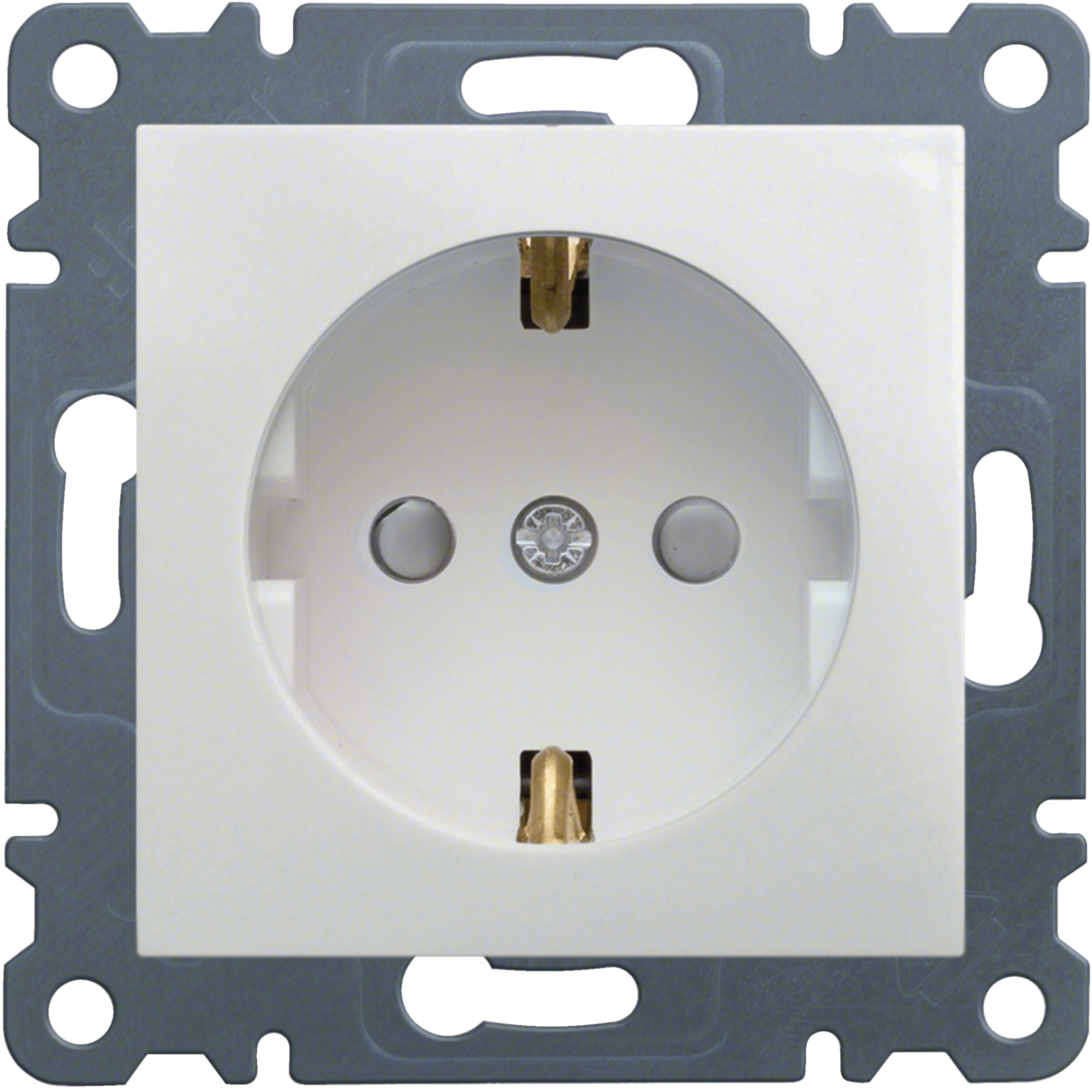 Toma Schuko Hager WL1060 de 16 A con contactos laterales de tierra
