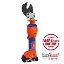Cortacables Klauke naranja con cabeza de corte y empuñaduras