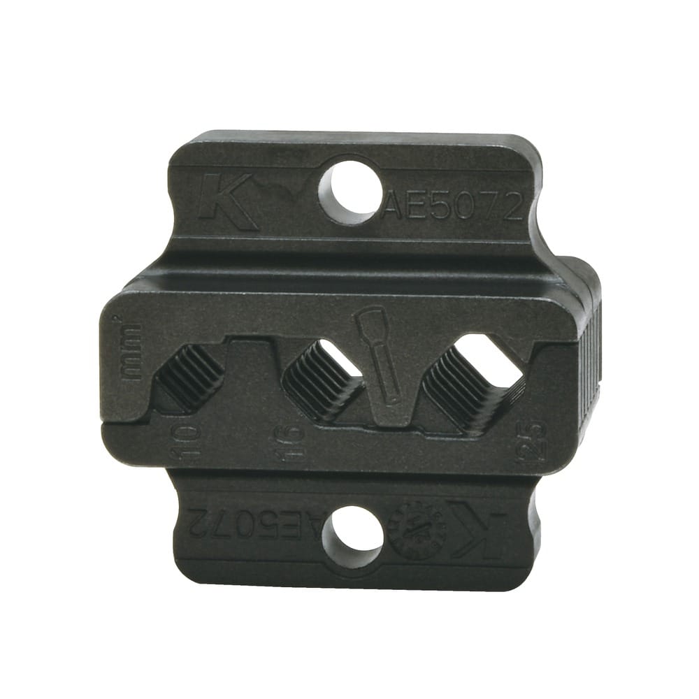Matriz de crimpado Klauke AE5072 con tres muescas grabadas 10, 16 y 25 mm²