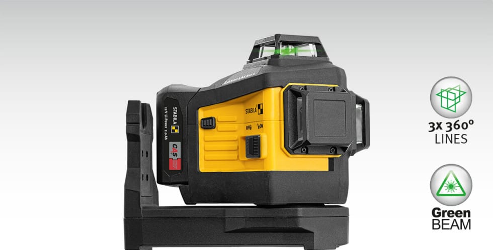 Laser multilinea STABILA LAX 600 G a fascio verde su supporto