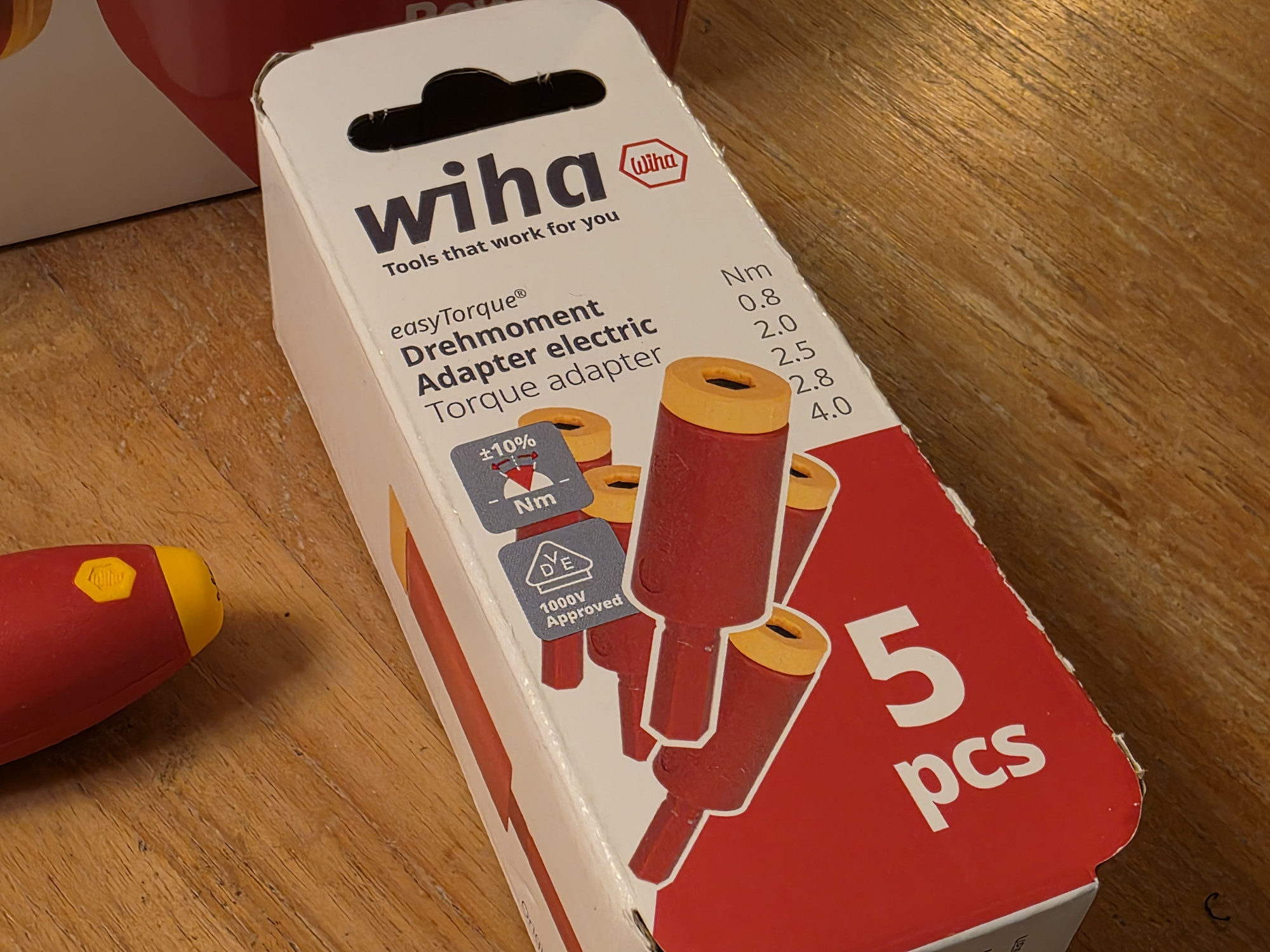 Fronte del blister Wiha easyTorque con la dicitura 5 pcs